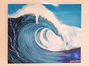  acrylic fiber . sea landscape painting surfing 