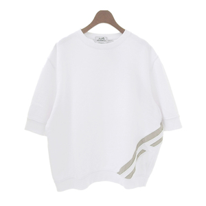 エルメス ランH スウェット Tシャツ メンズ ホワイト HERMES [美品] 中古 【アパレル・小物】