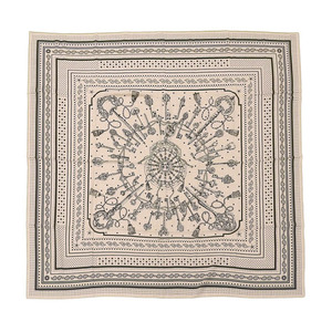 エルメス カレ140 Les Cles Bandana バンダナ ショール ユニセックス ベージュ HERMES 中古 【アパレル・小物】