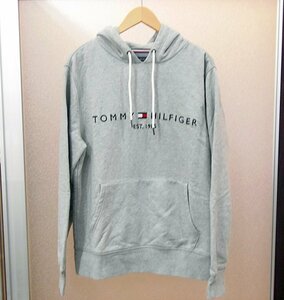 ○ TOMMY HILFIGER EST.1985 トミーヒルフィガー パーカー Lサイズ グレー ロゴ 中古品