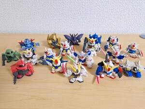 SDガンダム フルカラー ガシャポン 現状品 ガンダム ジオング シャアザク 百式 グフ νガンダム フルバーニアン GP-02ほか 18個セット