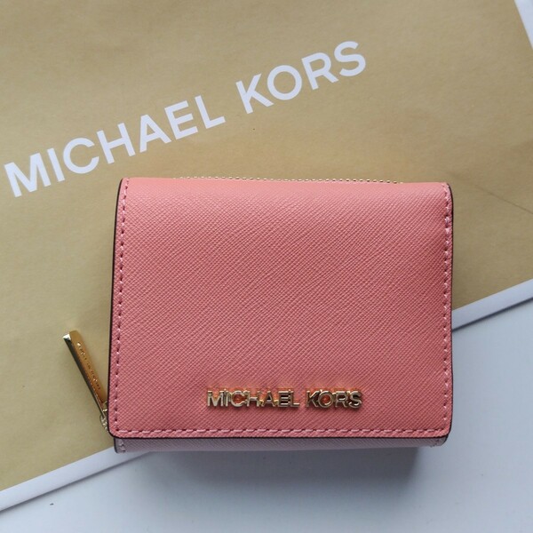 【新品】MICHAEL KORS　マイケルコース　折財布　コーラル