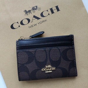 【新品】coach コーチ コインケース　小銭入れ　ブラウン　ブラック