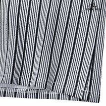 303922-01 Bernings sho Tシャツ Vネック オルタネートストライプ柄 メンズ シンプル 半袖 (ホワイト白ブラック黒) XL カットソー トップス_画像6