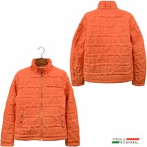 31108-or VIOLA rumore ヴィオラルモーレ ビオラ 圧着キルト ロゴ柄ジャケット 軽量 中綿 スタンドカラー アウター メンズ(オレンジ橙) M_画像3