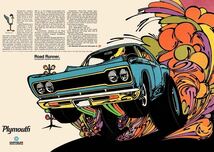 ポスター★1968 プリマス・ロードランナー★Plymouth Road Runner★カートゥーンポスター★Mopar/モパー/世田谷ベース_画像2