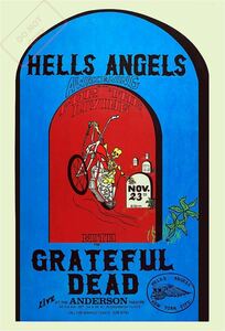  постер *1970 год ад z* Angel s.. решетка полный * dead концерт *Hells Angels/ хлеб / экскаватор / ад z Angel z/ chopper 