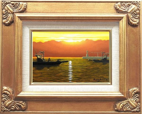 ◎Toshihiko Asakuma Himi Fishing Port (SM) oil painting ★Landscape painting [New], painting, oil painting, Nature, Landscape painting