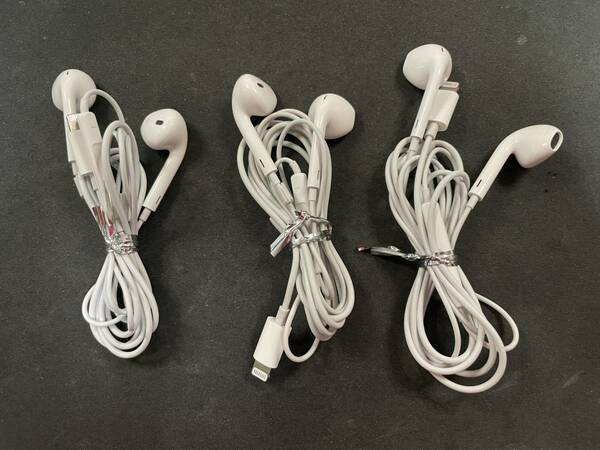 【動作確認済】Apple 純正 Lightning イヤホン EarPods 3本セット