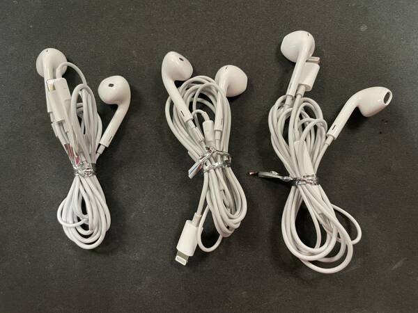 【動作確認済】Apple 純正 Lightning イヤホン EarPods 3本セット ③