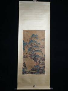  秘藏 《黄公望：元代画家 山水画 手描き》 中国古美術　美術品 水墨画 掛軸 時代物 古美術 古賞物 中国古玩 骨董 古美味 GP01-09