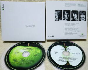 即決！【2点で送料無料】CD2枚組 ビートルズ Beatles White Album 2009年リマスター 日本盤ボックスのバラ ブックレット2冊 対訳 ポスター