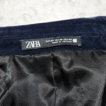 【溢れる高級感】極美品 ZARA ザラ テーラードジャケット ベロア ネイビーブルー 紺 メンズ 48 M〜L相当 高級感 スーツ 清潔感_画像7