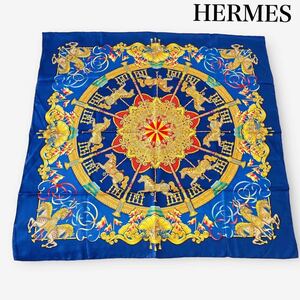 美品　HERMES エルメス　カレ90 LUNA PARK 遊園地 シルク100％ フランス製 マルチカラー　/スカーフ　レディース メリーゴーランド　馬