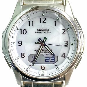 埼P♪【稼働品】CASIO カシオ WAVE CEPTER ウェーブセプター WVA-M630D-7AJF 腕時計 ソーラー電波 アナデジ メンズ シルバーカラー ♪1830