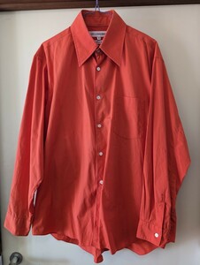 【閉店出品中】コムデギャルソンシャツcomme des garcons shirt長袖シャツフランス製オレンジ(Ｍ)ヴィンテージボタンダウンカッターシャツ