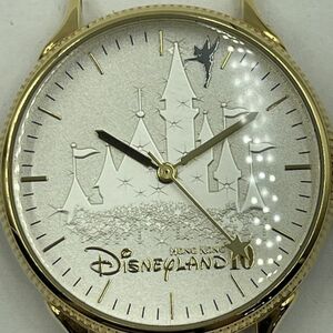 R307-I39-2914 ★ DisneyLAND10 ディズニーランド10 HONG KONG 香港 メンズ腕時計 シルバー文字盤 クオーツ FAC-003473-16082 革ベルト ③