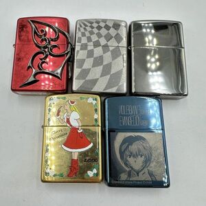 R113 まとめ ◎ Zippo ジッポー オイルライター 5点まとめセット 綾波レイ クリスマス 無地 喫煙具 喫煙グッズ 箱付き 5点火花あり ①