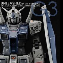 PG UNLEASHED 1/60 RX-78-3 G3ガンダム用水転写式デカール3枚セット_画像2