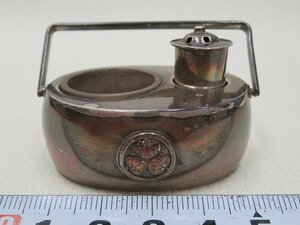 D0239 STERLING 刻 三つ葉葵紋 銀製 ミニチュア ソルト＆ペッパー Salt Cellar Pepper Shaker 35g