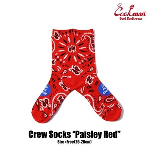 COOKMAN/ Cook man носки носки Crew Socks[Paisley Red]peiz Lee красный 