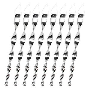  bird .. stick 8 pcs set hanging lowering type bird . measures all directions diffused reflection twist form protection from birds s care rod is tokalas measures silver length 29cm