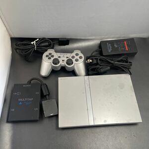 「2FU31」SONY PlayStation2 プレイステーション2 PS2 薄型 SCPH-75000 シルバー コントローラー ケーブル付き動作確認済