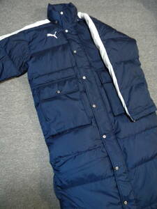 * prompt decision * Puma * down long bench coat *S from M( height 163 from 173)* navy blue / navy 