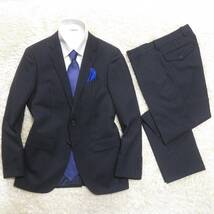 ★美品【都会派スーツ！】ザ・スーツカンパニー / ネイビー◎ストライプスーツ XS T160 W73 本切羽 秋冬 / THE SUIT COMPANY_画像4