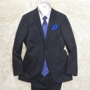 ★美品【都会派スーツ！】ザ・スーツカンパニー / ネイビー◎ストライプスーツ XS T160 W73 本切羽 秋冬 / THE SUIT COMPANY