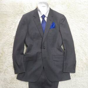 ★新品【高品質ウール100％！】老舗紳士服メーカー / 上質◎シングルスーツ L T175 W82 定価8.5万 総裏 グレー 秋冬 / OHGA 大賀