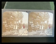 □古写真　彩色ステレオ写真８点まとめて　フランス　パリ　大洪水　八百屋　歴史資料 stereo photo_画像9