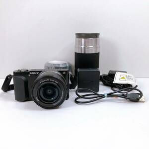 51【中古】SONY NEX-3N ソニー ミラーレス一眼レフカメラ E 3.5-5.6/PZ 16-50 OSS / E 4.5-6.3/55-210 OSS 充電器付き 通電確認済み 現状品