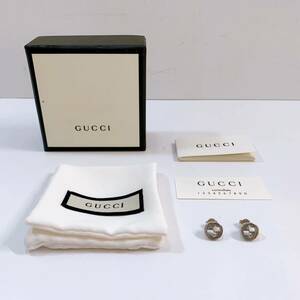 341☆中古☆ GUCCI グッチ ピアス 両耳 Ag925 インターロッキングG GG シルバー アクセサリー 保存袋/箱付き ヴィンテージ 現状品