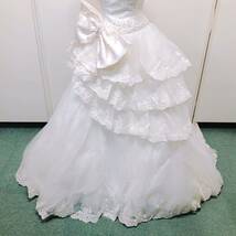 88【中古】Wedding Dress COLOR DRESS ウェディングドレス カラードレス FB065 オフホワイト 13-15TT リボンモチーフ ビジュー 現状品 _画像4