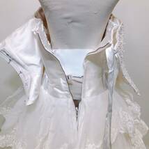88【中古】Wedding Dress COLOR DRESS ウェディングドレス カラードレス FB065 オフホワイト 13-15TT リボンモチーフ ビジュー 現状品 _画像9
