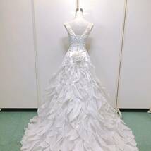 93【中古】Wedding Dress COLOR DRESS ウェディングドレス カラードレス FX312 オフホワイト 7-11T フラワモチーフ 刺繍 ビジュー 現状品_画像5