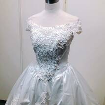 49【中古】Wedding Dress COLOR DRESS ウェディングドレス カラードレス FX846 オフホワイト フラワーモチーフ レース パール 現状品_画像2