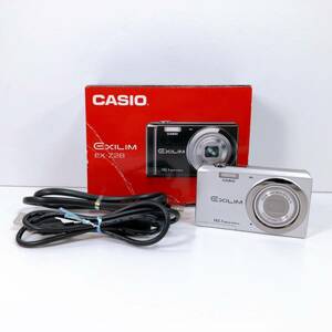 36【中古】CASIO EXILIM カシオ エクシリム コンパクトデジタルカメラ EX-Z28 シルバー デジカメ 充電器 箱付き 通電確認済み 現状品