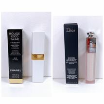 111【中古】CHANEL Dior リップ 口紅 コスメ まとめて シャネル ルージュ ココ ボーム ディオール アディクトリップ マキシマイザー 現状品_画像2