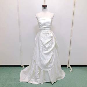 130【中古】Wedding Dress COLOR DRESS ウェディングドレス カラードレス FV966 オフホワイト 9T シンプル サイドチャック 現状品 