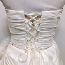 167【中古】Wedding Dress COLOR DRESS ウェディングドレス カラードレス FX920 オフホワイト 7-11 フラワーモチーフ フリル レース 現状品_画像6