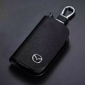  for Mazda key case black new model high feeling of quality leather smart key case kalabina attaching leather manner business present optimum men's lady's 