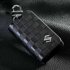  Suzuki for key case new model high feeling of quality leather smart key case kalabina attaching stylish check pattern present optimum 