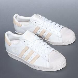 デッド!! 新品 US 8 / 26cm 限定カラー 18年製 adidas スーパースター 80s superstar 80s 白ｘヌメ革 レザー 天然皮革