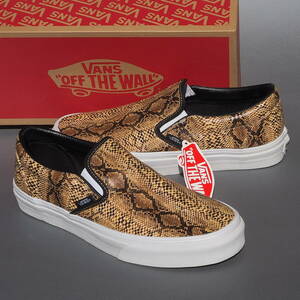 デッド!! 新品 名品!! USA限定 US 8 /26cm VANS classic SLIP-ON Leather/Snake レザースネーク USA企画