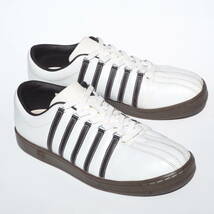 美品!! 27,5cm 定番!! K-SWISS ケースイス CLASSIC クラシック 白x茶 レザー x ガムソール_画像1