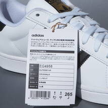 デッド!! US 8 1/2 /26.5cm 新品 2023年 adidas Originals スーパースター 白x黒 金ベロ 天然皮革_画像5