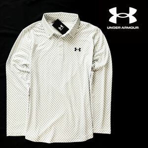 ▲新品1375323【メンズXL】ライトグレー アンダーアーマー（UNDERARMOUR）吸汗 速乾 ストレッチ 軽量 高機能 ゴルフウェア 長袖 ポロシャツ