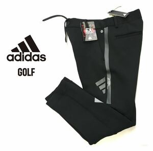 ◆299 新品【ウエスト88】黒 秋冬 アディダスゴルフ ダンボールニット ジョガーパンツ adidas GOLF ビッグロゴ テーパードシルエット